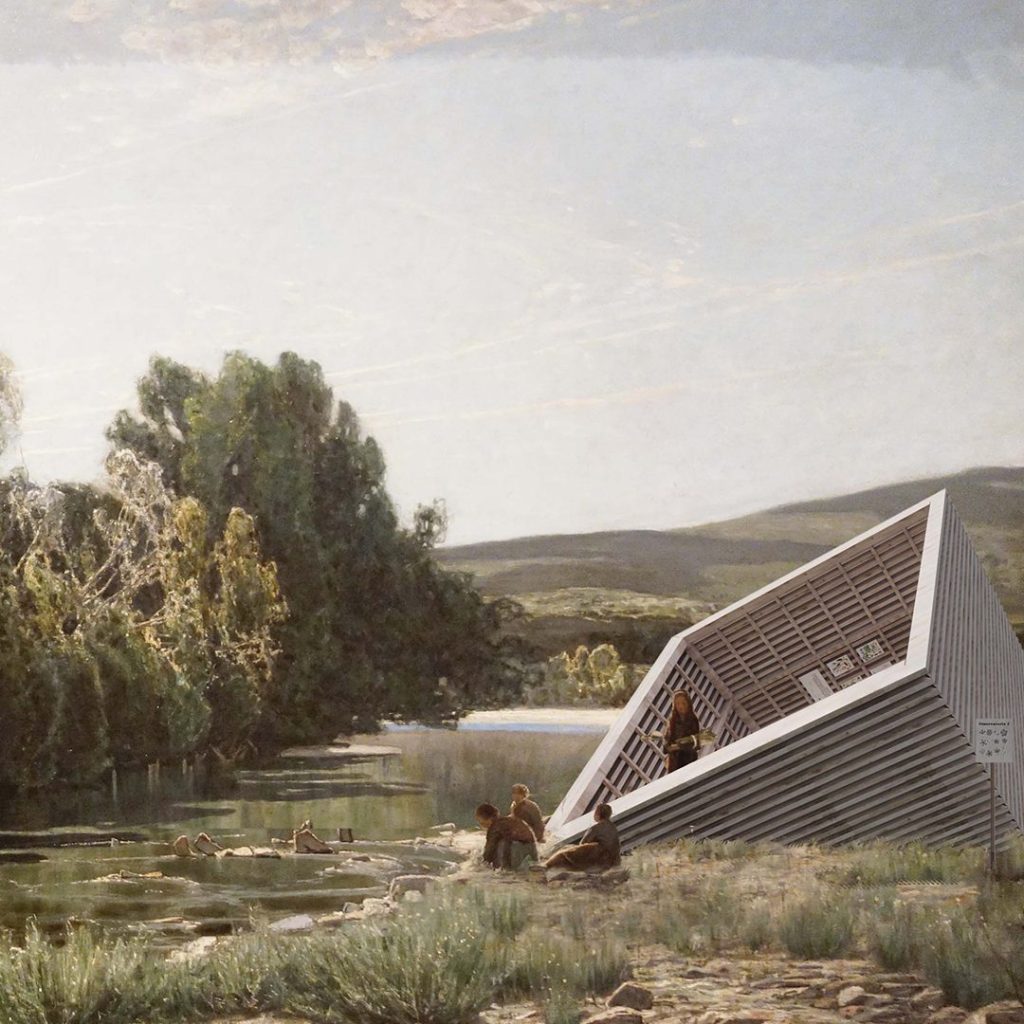 Architectural device for the regenerative use of the river and re-connection with the landscape of Bormida Valley, Italy